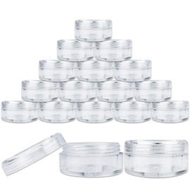 (Quantity: 25 Pieces) Beauticom 5G/5ML Round Clear Jars with Screw Cap Lids for Lotion, Creams, Toners, Lip Balms, Makeup Samples