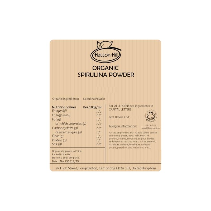 Organic Spirulina Powder 500g by Hatton Hill Organic