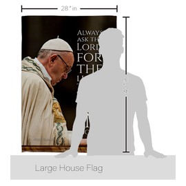 Light to See Good Pope Francis Decor Canvas Quote Memorabilia Portrait Fabric Plaque Textile Print Lawn Sign Room Tapestry Catholic Kitchen Decoration Yard Cemetery Remembrance Religious Gifts