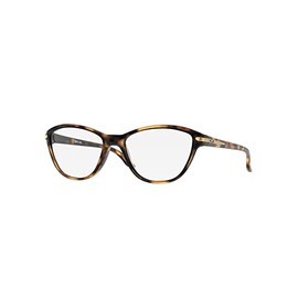 Oakley Youth Unisex Kids OY8008 Twin Tail Cat Eye Prescription Eyewear Frames, Polished Brown Tortoise/Demo Lens, 48 mm