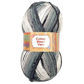 FabFinds Colour Blend Knitting Wool Yarn Chunky Soft Strong Machine Wash Multicolour Grey 150g