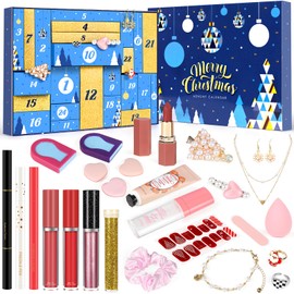 Oisacirg Makeup Advent Calendar 2024, 24 Days Beauty Advent Calendar for Girls Christmas Holiday Countdown Calendar Full Makeup Kit Gift for Teens Girls, Women, Christmas Surprise Gift Box