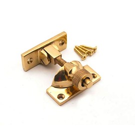 Brighton Victorian Brass/Chrome SASH Screw Down Wedge Window Fastener (Polished Brass)