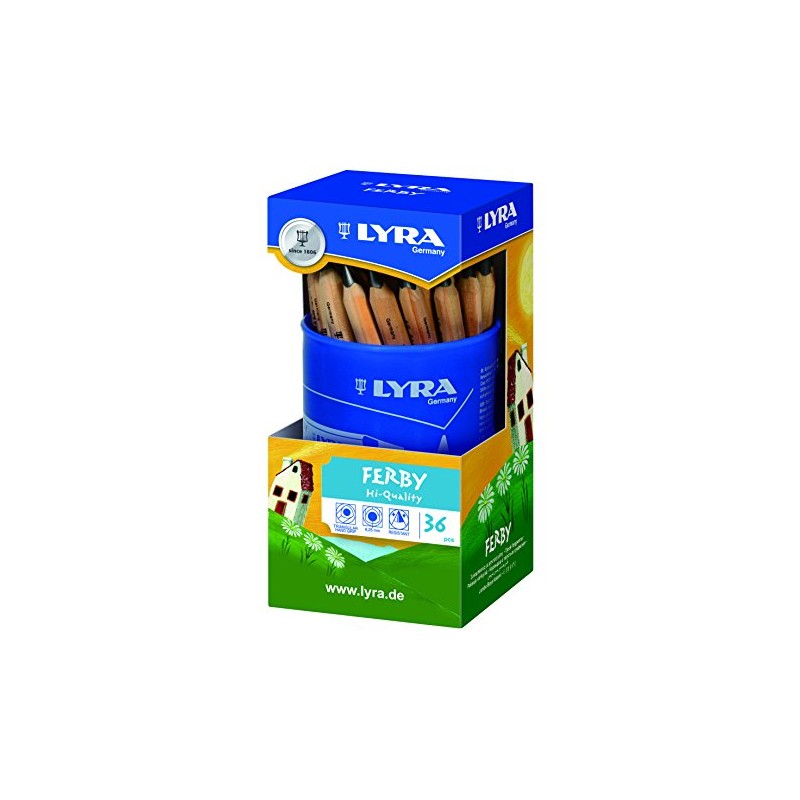 LYRA Ferby Wooden Chunky Graphite Pencils, 36 Pieces, Easy To