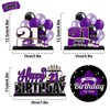 LINGTEER Happy 21st Birthday Purple Acrylic Table Topper Centerpieces Set