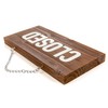 Two-face Open Close Sign, Wooden Domestic Cedar (Dark Brown)