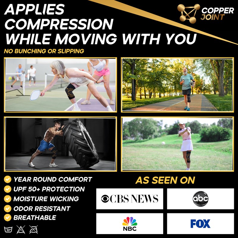 CopperJoint Pull On Knee Brace Women & Men Workout -