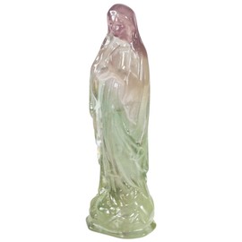 KYEYGWO Fluorite Kristall Jungfrau Maria Statue, Katholische Religiöse Mutter Gottes Maria Stein Skulptur für Haus Decor, Heilstiein Heilige Madonna Figur für Prayerful Inspiration und Sammlung