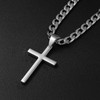 Ovfovy 925 Sterling Silver Cross Necklace for Men Women, 5mm