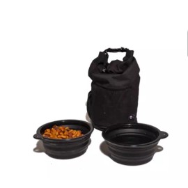 Pet Food Travel Kit (Large Dog) - holds 42 cups includes 2 bowls