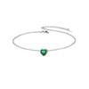 Delicate Silver Anklet with May Birthstone - Sterling Silver Anklet