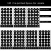 Kuocodall 245 Spice Jar Labels - Round Preprinted Minimalist Waterproof