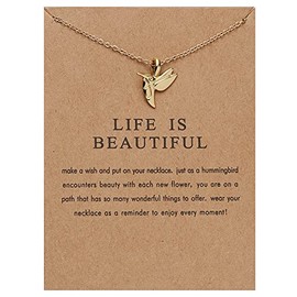 Inspirational HummingBird Necklaces for Women Birthday Gifts Best Friend Daughter Graduation Gift for Wife Girlfriend Anniversary Day Gifts Sparrow Bird Necklace Dove Pendant Necklace for Women