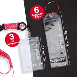 Temlum 6pcs Cruise Luggage Tag Holders & 3pcs Cruise Lanyards for Ship Cards, Waterproof Clear Luggage Tags Lanyard with Card Holder Cruise Accessories