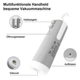 Mini Vacuum Sealer 4-in-1 Function Hand Vacuum Sealer, Vacuum, Sealer, Inflatable & Open with 8 Storage Bags, Vacuum Sealer Vacuum Sealer Film Sealing Machine for Food