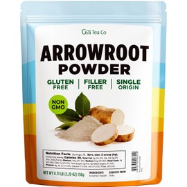 Gya Tea Co Arrowroot Powder 0.33 lb (5.29 oz) - Unsweetened Culinary Grade Powder for Smoothies & Beverages - No Sugar, Comes In Resealable Pouch, Low Calories