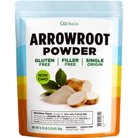 Gya Tea Co Arrowroot Powder 0.33 lb (5.29 oz) - Unsweetened Culinary Grade Powder for Smoothies & Beverages - No Sugar, Comes In Resealable Pouch, Low Calories