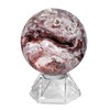 Sportmusies Natural Mexican Agate Stone Sphere with Acrylic Stand, Polished