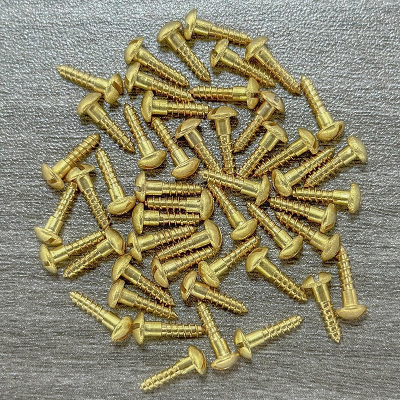 50 PCS M2.5 x 10mm Slotted Round Head Brass Self
