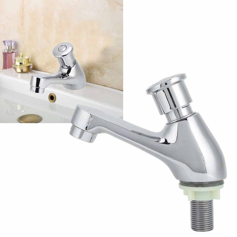 G1/2 Copper Time Delay Faucet Basin Sink Water Tap for