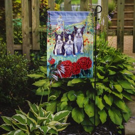 Caroline's Treasures 7005GF Boston Terrier Three in a Row Flag Garden Size, Small, Multicolor