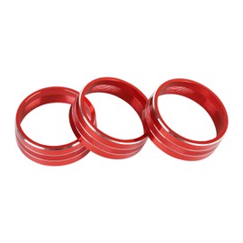 JeCar Air Conditioner Switch Knob Cover Aluminum Alloy Trim Cover for 2009 2010 2011 2012 2013 2014 Dodge Challenger, Red