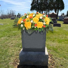 Wocst Grave Decorations for Cemetery Headstone Flower Saddle for Grave Decor Weatherproof,NO-Fading