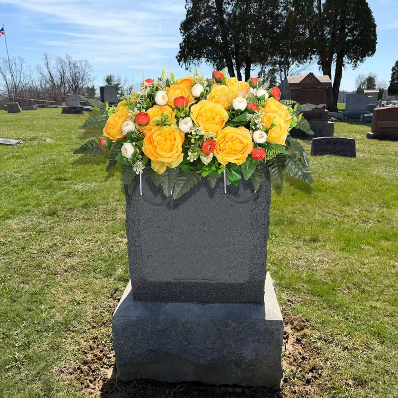 Wocst Grave Decorations for Cemetery Headstone Flower Saddle for Grave
