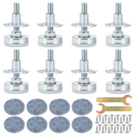 Artilife Heavy Furniture Leveling Tee Nut Kit,Adjustable Furniture Levelers Leveling Legs for Tables Chairs Cabinets,T- Nut Kit 3/8”-16 Thread, Large Base,w/4 Felt Pads,12Screws (8)