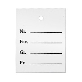 1000 Individual Labels with Print and EPO52 Thread Hole 35x45 mm [S 3545B]
