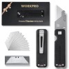 WORKPRO Premium Titanium Utility Knife, CNC Unibody w/10 Extra Blades