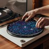 GLENLCWE Butterfly Turntable Platter Mat Boho Mandala Flower, Anti-Static Anti-Vibration