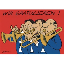 Inkognito Postcards | Occasion: "Birthday", motif: "Wir gratulieren!" | Artist: Loriot (Vicco von Bülow) | Item number: 15190 | by Berliner Verlag