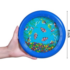 Ocean Wave Bead Drum for Kids Baby Christmas Toys Gifts Child Gentle Sea Sound Musical Teaching Learning Preschool Educational Toy Baby Tambourine Hand Percussion Musical Instrument