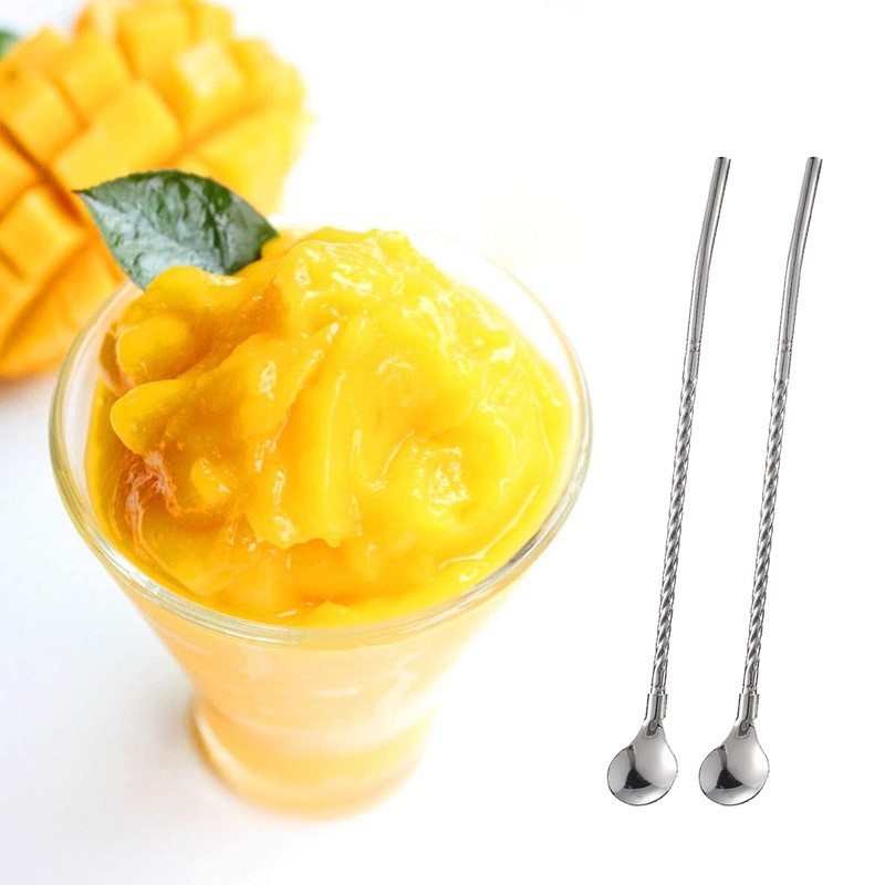 Pack of 5 Stainless Steel Straws, Spoons, Reusable Stainless Steel