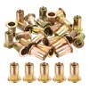 uxcell 50Pcs Rivet Nut Flat Head, #10-32 Carbon Steel Threaded