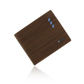 AdiStylinno Men's Wallet, PU Leather Wallet for Men Large Capacity Minimalist Slim Wallet with ID Window Zip Coin Pocket 7 Card Slots 3 Cash Slots (Brown)