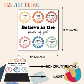 The Power of Yet Sign - Emotion Wheel Magnet 7 Inch - Mental Health Gifts - Inspirational Textured Strips for Office Encouragement Gift - Self Care Encourage Magnet Gifts