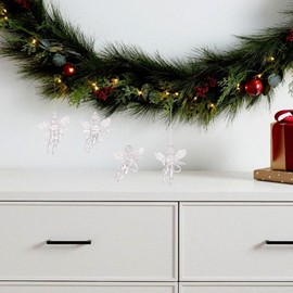 Amagogo 4 Pieces Christmas Tree Hanging Decorations Angel Ornaments Decorative Clear Acrylic for Party Apartment New Year Festivals