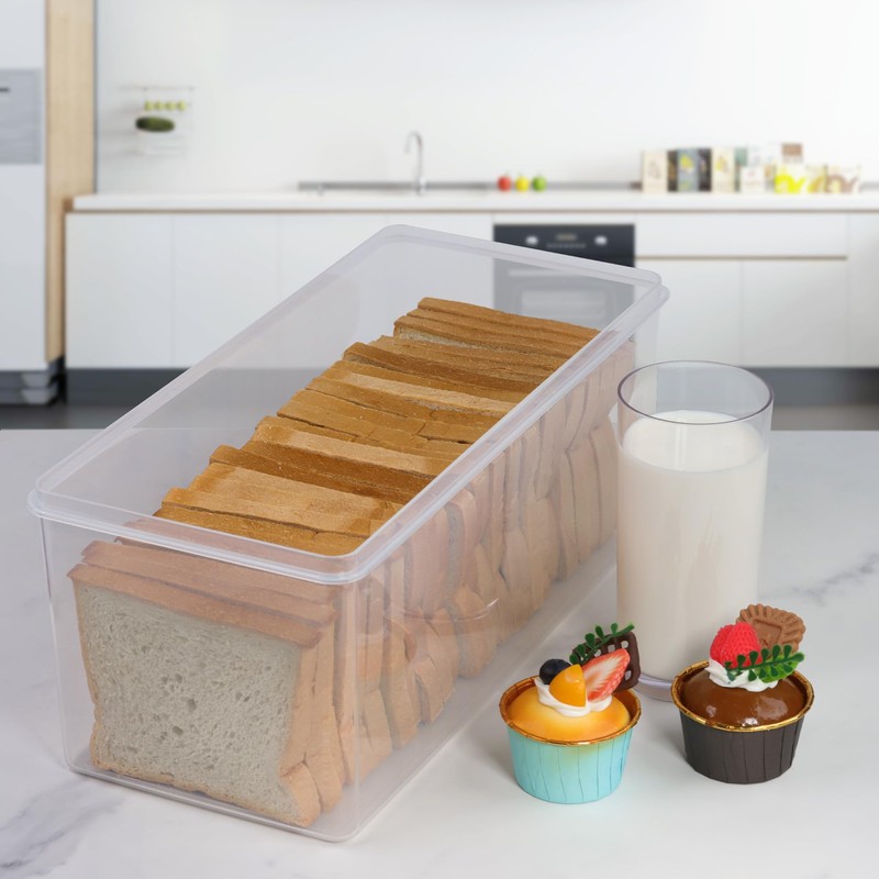 Tiawudi 2 Pack Bread Box, Plastic Bread Container, Large Sandwich