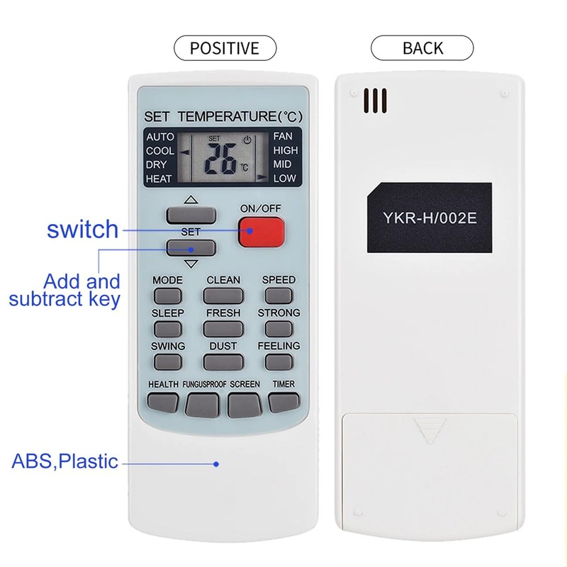 YKR-H/002E Replacement Remote Control Suitable for AUX Air Conditioner AC