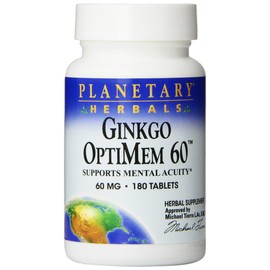 Planetary Herbals Ginkgo Optimem 60 Tablets, 180 Count