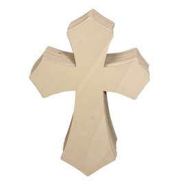 12 Inch 12 Pack Wood Cross Unfinished Wooden Crosses for Crafts Blank Wood Cross for Wall Decor DIY Project