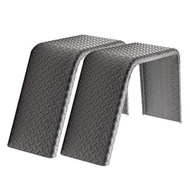 ToughGrade Steel Diamond Plate Flat Top Trailer Fender 9" X 32" X 15" | Car and Cargo Hauler | Landscape and Utility Trailer (2-Fenders)