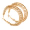 40mm D/Coil Spring Hoop Earrings/Gold Tone/Medium