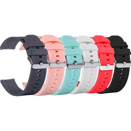 Turnwin 18mm 20mm 22mm Width Silicone Quick Release Wristband Replacement Sports Straps Bracelet Watch Band Women Men Strap with Quick Release Pins for Smartwatch (Width:20mm, Six Colors)