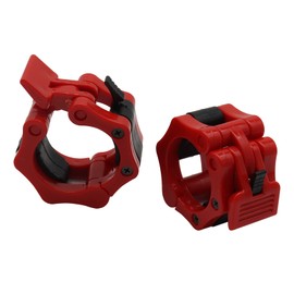 ValueHall 2" Barbell Collars- Quick Release Set of 2 Weight Clamp Collar Clips Great for Professional Strength Training V7050 (Red)
