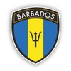 2 x 10cm/100mm Barbados Flag Design Vinyl Decal Travel Luggage