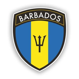 2 x 10cm/100mm Barbados Flag Design Vinyl Decal Travel Luggage #10664