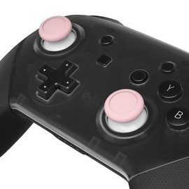 eXtremeRate Replacement 3D Joystick Thumb Stick (Two-Tone) with Switch Pro Compatible Analog Thumb Stick with Cross Driver [White & Cherry Pink]